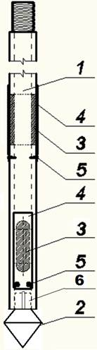  Схема нижней части трубы – инъектора (микросваи), 
 до погружения в основание